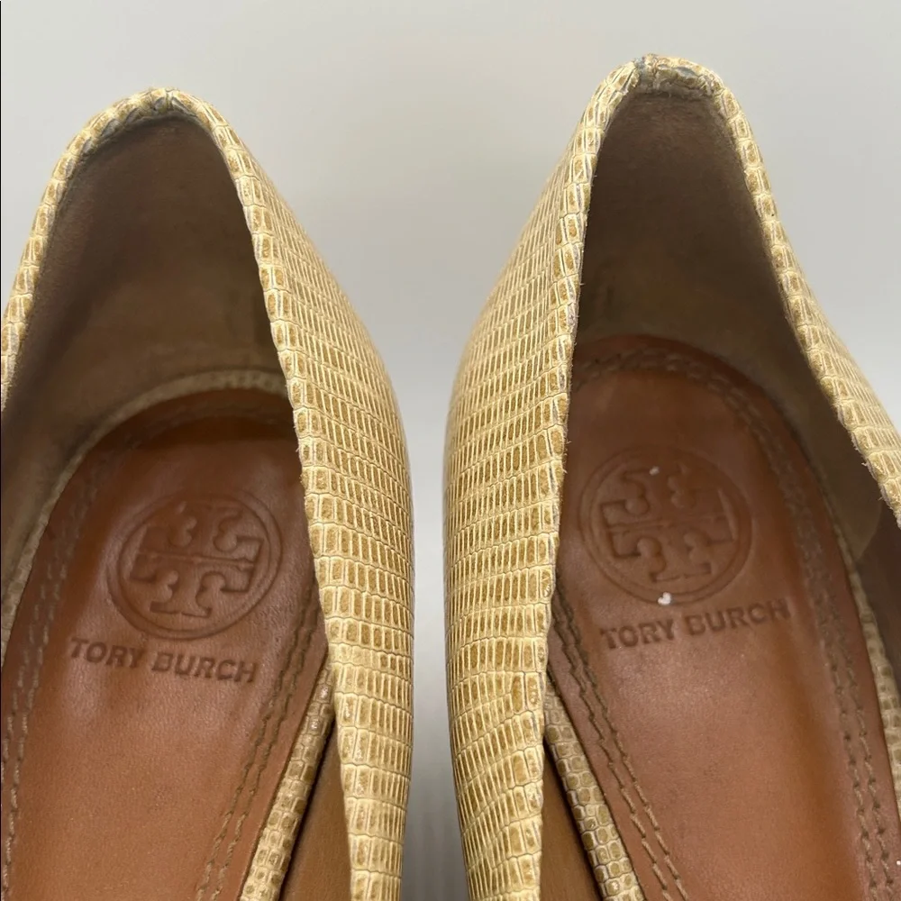 Tory Burch Sexy Tan Peep-Toe Wedge Heel Shoes **Size 8.5** 🔥🔥 - Picture 9 of 12